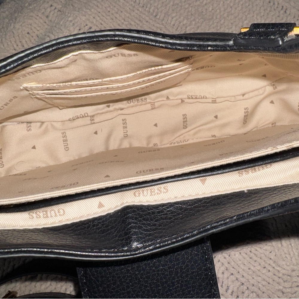 Guess Black Shoulder Bag with Gold Details - Picture 9 of 13